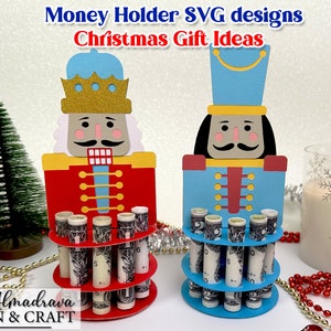Weihnachtsgeld-Kuchenhalter mit Nussknacker | Weihnachtsgeldbörse | DIY Geschenkideen für sie ihn Freunde | Geld Bargeld Halter Ornament Dvg