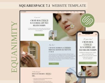 Squarespace 7.1 ウェブサイトテンプレート: ライフコーチ、セラピスト、ウェルネスデザイン
