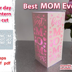 Beste moeder ooit svg ontwerp | Centerpieces voor led-kaars voor moederdag| Ideeën voor moederdagcadeaus | Papier gesneden lantaarn voor moeder Svg