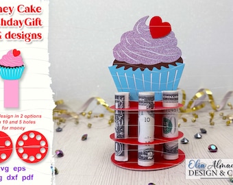 Birthday Money Gift Idea For Her Or Him | Birthday Cupcake Money Holder Svg| Diy Birthday Gifts For Friends| Money Cash Holder Anniversary