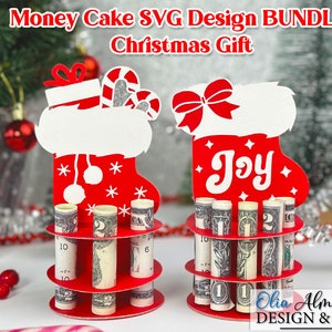 Weihnachten Geld-Kuchen-Halter | Weihnachtsgeldbörse Papierschnitt| DIY Geschenkideen für sie ihn Geldhalter Ornament mit Nikolaus