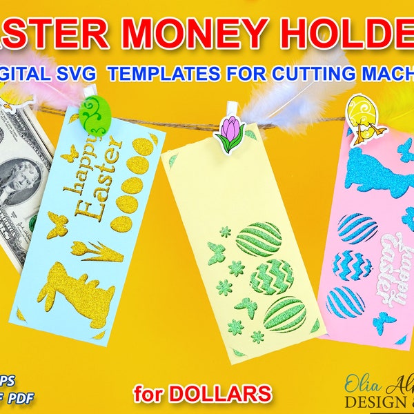 Digital Templates Easter Money Wallet Cut File, Easter Money Envelopes For Him or Her, Diy Paper Envelope for Dollar, Gift ideas for Kids