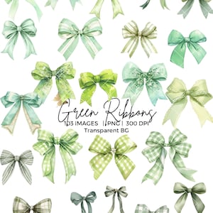 Süße Salbei grüne Bänder PNG Clipart Bundle Aquarell grüne Bänder PNG, Kokette Bänder PNG für Babyparty, Geburtstagseinladungen