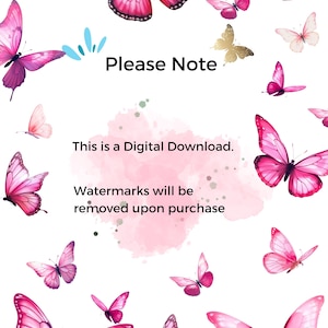 Farfalla PNG Farfalle rosa Clipart Acquerello Farfalla primaverile Clip art Pacchetto per arredamento, design, stampa, invito, decorazione, arte murale immagine 7