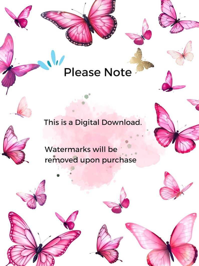 Farfalla PNG Farfalle rosa Clipart Acquerello Farfalla primaverile Clip art Pacchetto per arredamento, design, stampa, invito, decorazione, arte murale immagine 7