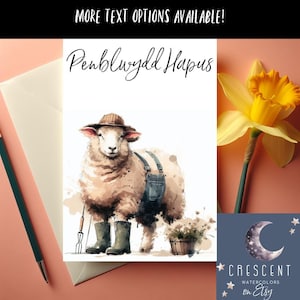 Cerdyn Penblwydd Cymraeg, carte d'anniversaire galloise, carte d'anniversaire de fermier, Cymraeg, cadeaux et cartes en gallois au format A5, personnalisable !