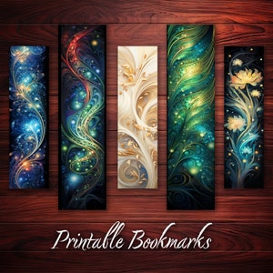 Bookmark Set of 10 Printable Bookmark Beautiful Abstract Bookmark Fantasy Design for Book Lovers or Reader Perfect Gift Idea for Bookworm