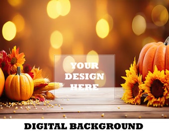 Background Mockup Fall Backdrop Digital Autumn Background Product Mockup Background Wooden Table Mockup Wallpaper Photo Digital Background