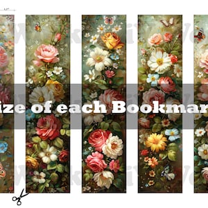 Vintage Floral Bookmarks Set of 10 Printable Bookmark for Book Lover or ...