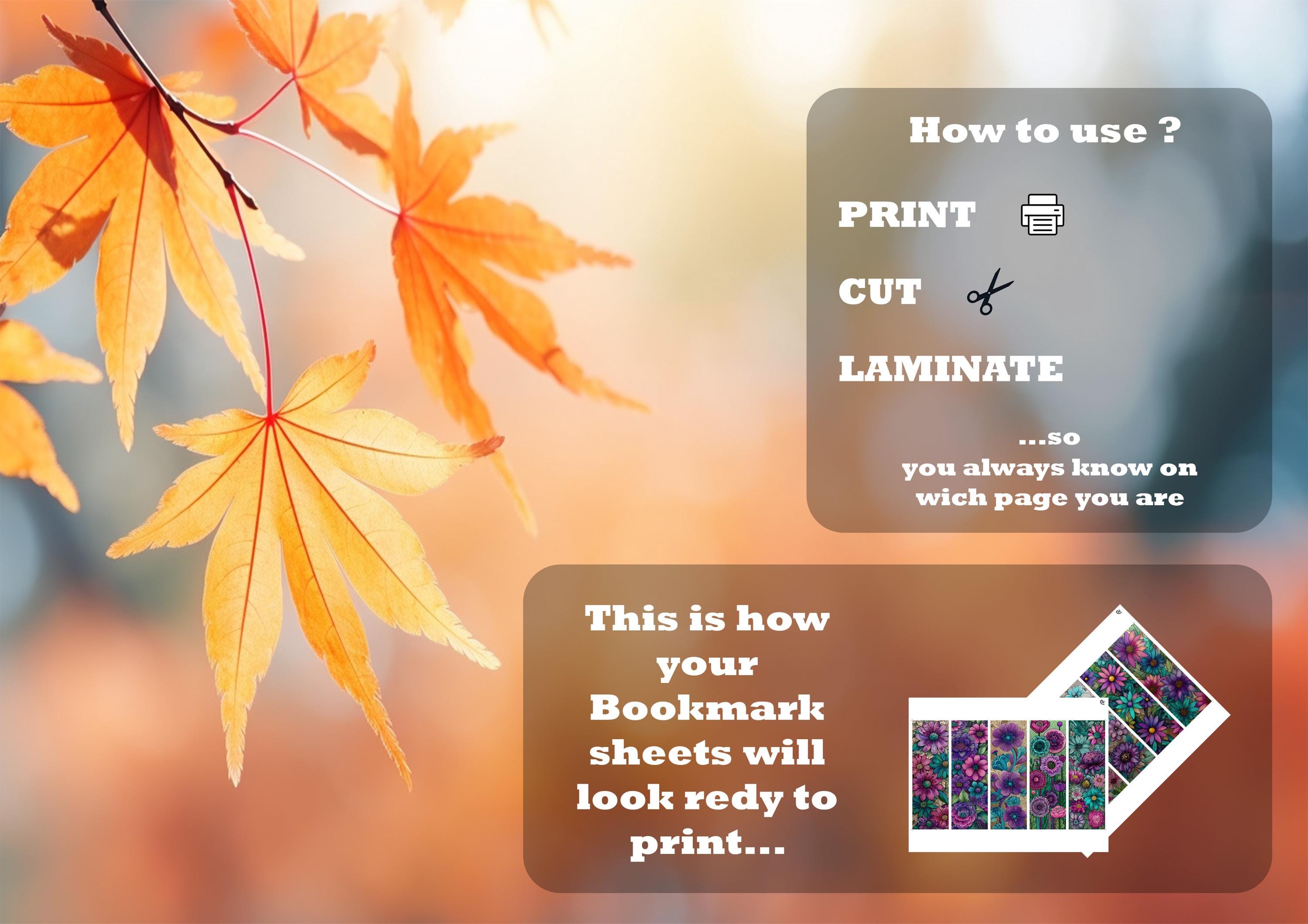 Colorful Floral Printable Bookmark Set for Book Lover DIY Gift Idea ...