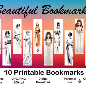 10 X Bookmarks digital Bookmark for Booklovers Printable Bookmark set digital Bookmark gift Bookmark for print Bookmark design Bookreader