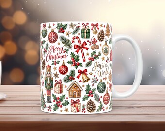 Weihnachts-Nussknacker-Tassenband (PNG, 11 oz/15 oz), Aquarell-Weihnachts-Sublimationsdesign
