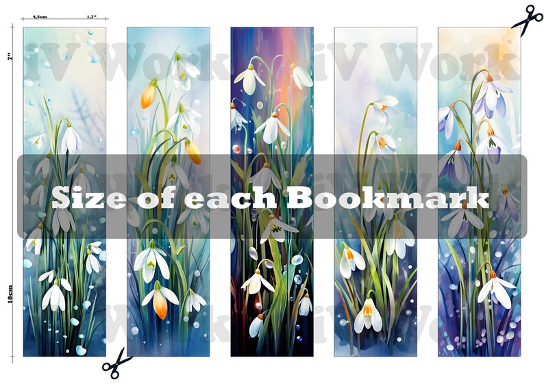 Snowdrop Bookmark Printable Flower Bookmark for Book Lovers Gift ...
