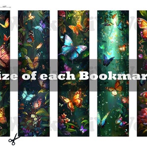3D Butterfly Bookmark Printable Set of 10 for Book Lover Gift Instant ...