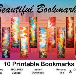 10 X Bookmark Digital Bookmark for Booklover Printable Bookmark Set ...