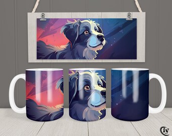 Envoltura de taza para perros Plantilla de taza de 11 oz y 15 oz Diseño de sublimación de taza para amantes de los perros Descarga digital instantánea Diseño de taza de café Regalo gratis
