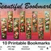 Vintage Floral Bookmarks Set of 10 Printable Bookmark for Book Lover or ...