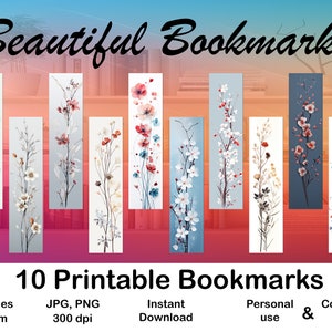 10 X Bookmarks digital Bookmark for Booklovers Printable Bookmark set digital Bookmark momgift Bookmark for print Bookmark design Bookreader