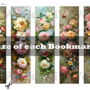 Vintage Floral Bookmarks Set of 10 Printable Bookmark for Book Lover or ...