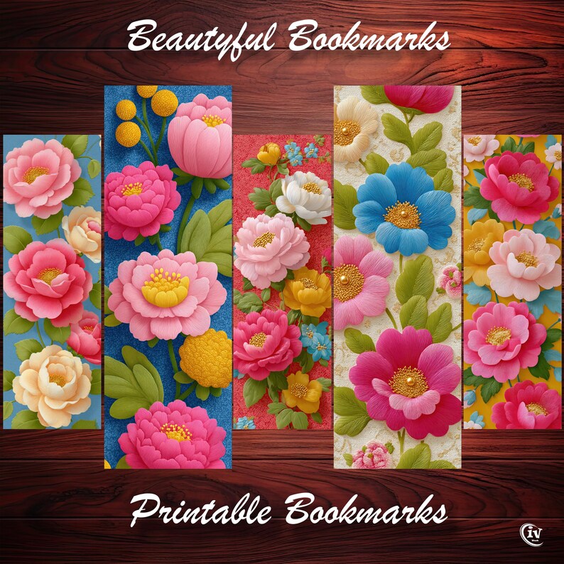 Printable Vintage Floral Bookmark Set Decorative Bookmark Book Lover ...