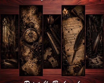 Dark Academia Music Bookmarks Set of 10 Printable Gothic Classical Music Art for Book Lover Bookworm Gift Digital Download