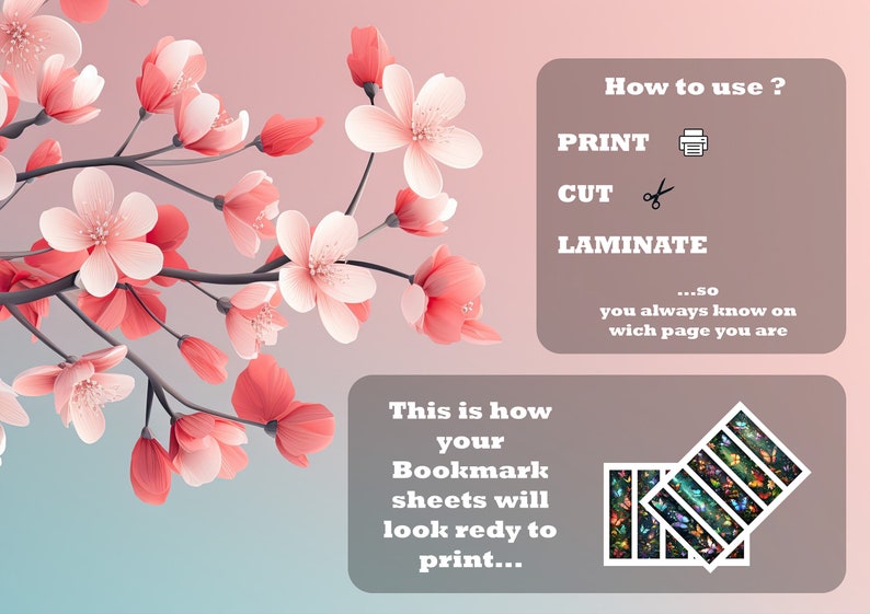 3D Butterfly Bookmark Printable Set of 10 for Book Lover Gift Instant ...
