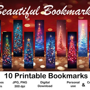10 Bookmarks Printable Winter for Booklovers Printable Bookmark set Digital Bookmark Christmas gift Bookmark for print Bookmark Christmas