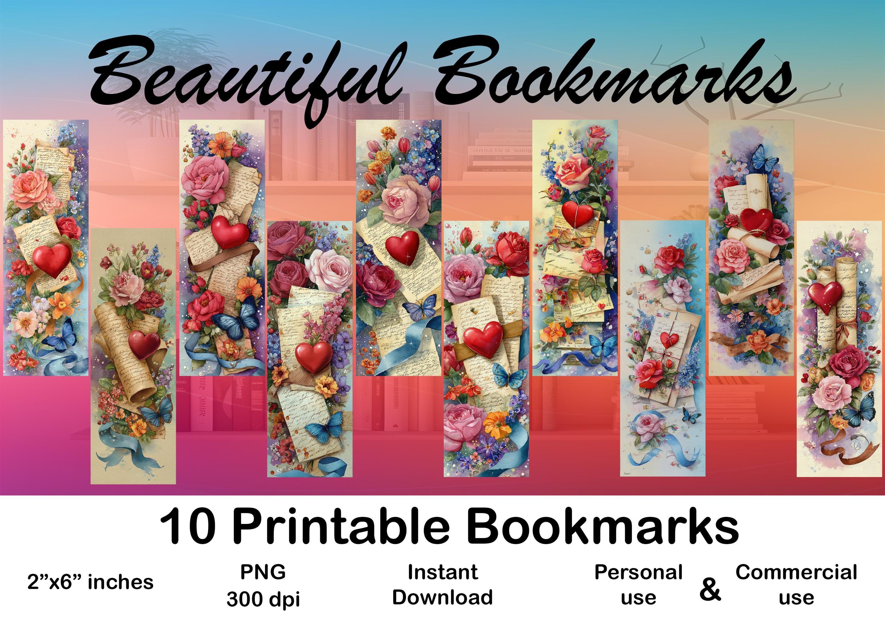 Printable Bookmarks Vintage Watercolor Set for Book Lovers With ...
