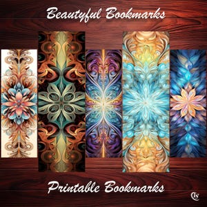 Printable Floral Bookmark Set for Book Lover Beautiful Decorative Bookmark DIY Gift Idea for Book Club Journaling Element Scrapbooking Tag