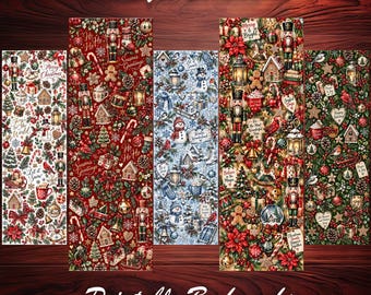 Festliche Weihnachts-Lesezeichen zum Ausdrucken – 10er-Set mit winterlichen Aquarellmotiven für Bücherliebhaber und Leseratten