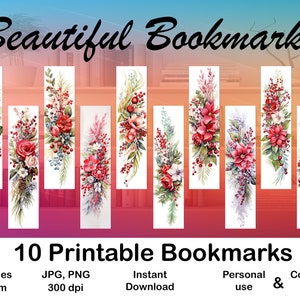 Bookmark Printable Winter Bookmark for Book Lover Printable Bookmark set digital Bookmark Gift for Print Bookmark Winter Christmas Reader