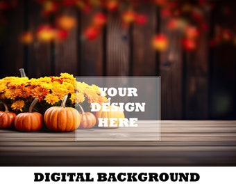 Background Mockup Fall Backdrop Digital Autumn Background Product Mockup Background Wooden Table Mockup Wallpaper Photo Digital Background