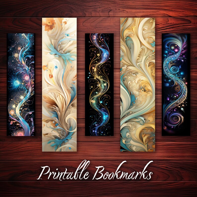 Bookmark Set of 10 Printable Bookmark Beautiful Abstract Bookmark ...