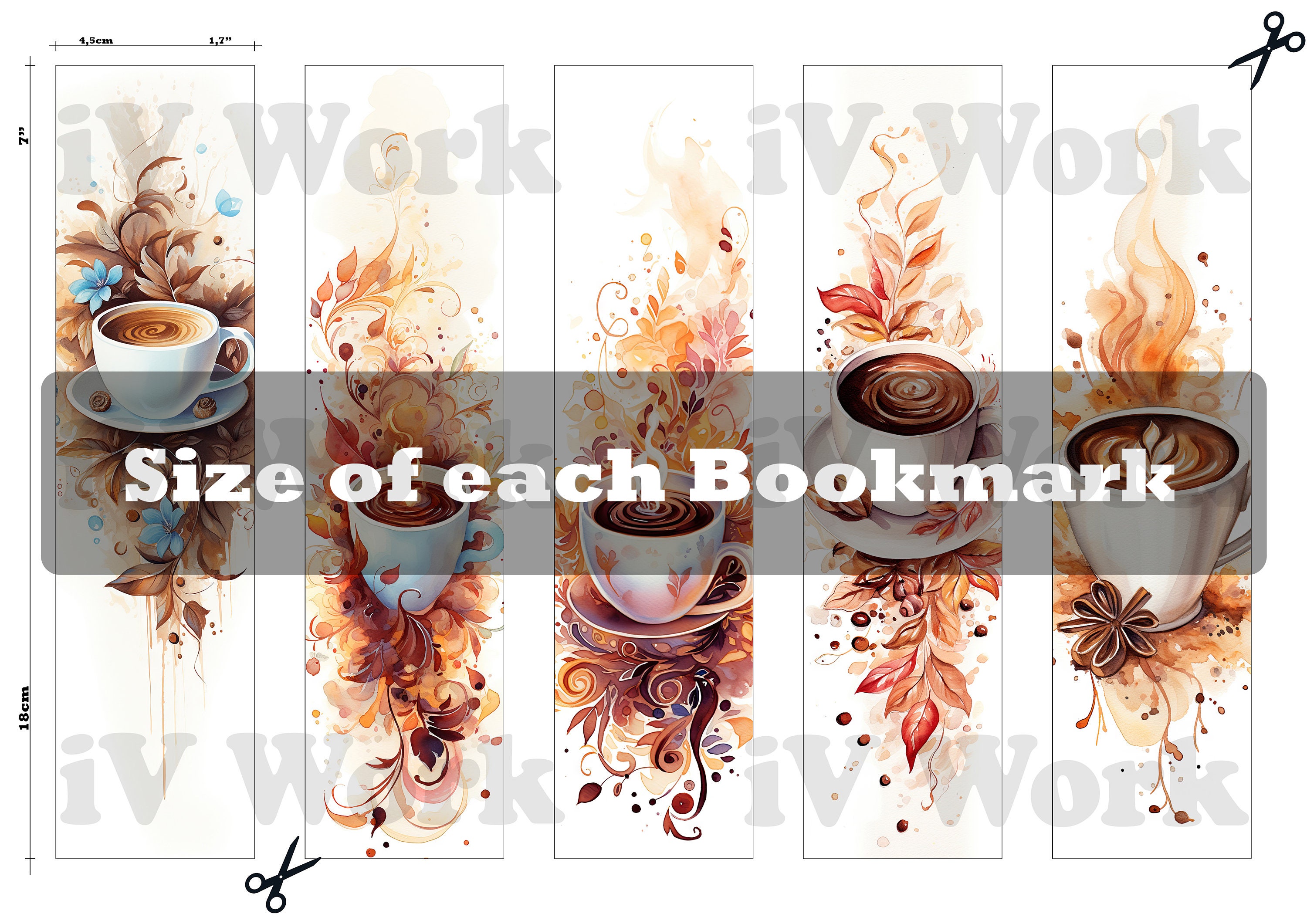 10 X Bookmark Digital Bookmark for Book Lover Printable Bookmark Set ...