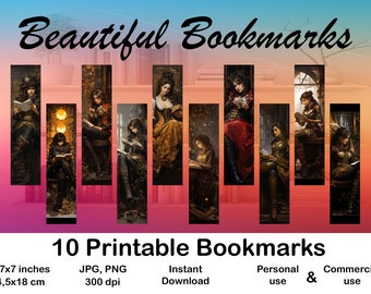 10 X Bookmarks digital Bookmark for Booklovers Printable Bookmark set digital Bookmark momgift Bookmark for print Bookmark design Bookreader
