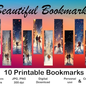 Bookmark Printable Winter Bookmark for Book Lover Printable Bookmark set digital Bookmark Gift for Print Bookmark Winter Christmas Reader