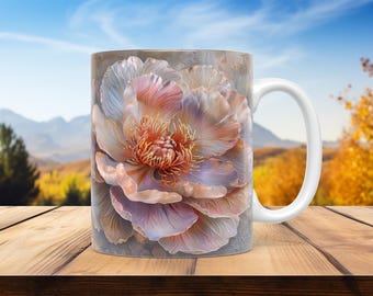 Elegant Oil Painting Mug Wrap 11oz 15oz Template Floral Mug Sublimation Design PNG Instant Download DIY Gift Idea Deco Mug + Free Gift