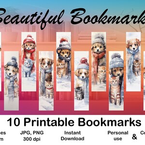 Bookmark digital Bookmark for Booklover Printable Bookmark set digital Bookmark gift Winter Bookmark for print Bookmark design Book Reader