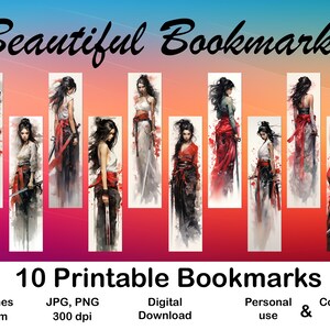 10 X Bookmark digital Bookmark for Book lover Printable Bookmark set digital Bookmark gift for her Bookmark Watercolor Style Bookmark Gift