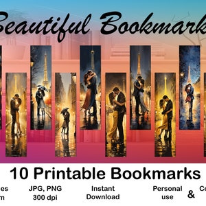 10 X Bookmark digital Bookmark for Booklover Printable Bookmark set digital Bookmark gift Bookmark for print Bookmark Watercolor style