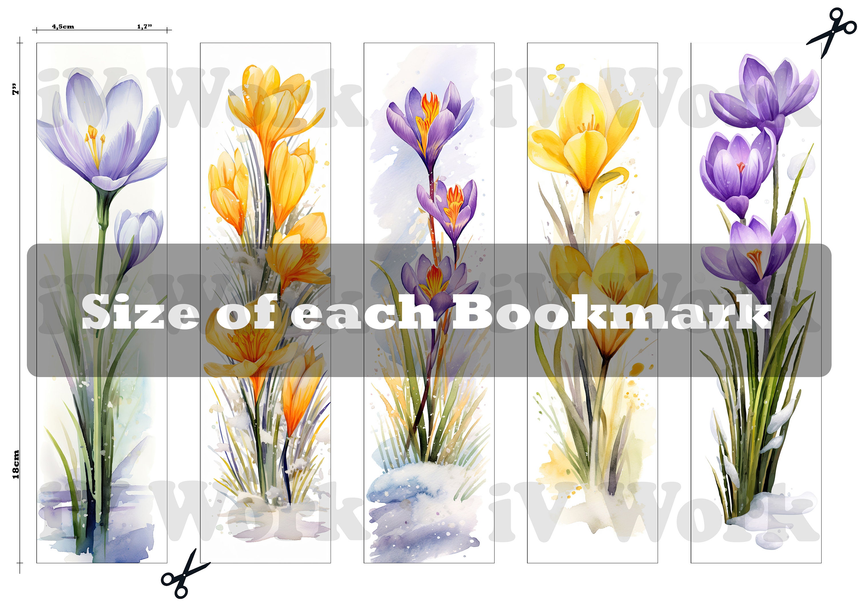 Spring Flower Bookmark Digital Spring Bookmark for Book Lovers ...