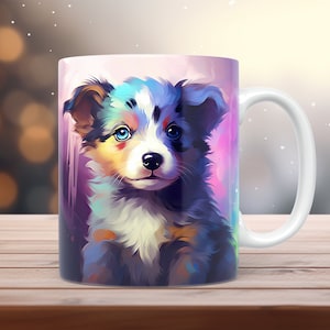 Dog Mug Wrap 11oz & 15oz Mug Template Dog Lover Mug Sublimation Design Instant Digital Download Coffee Mug Design Free gift