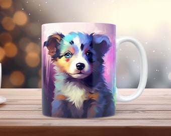 Envoltura de taza para perros Plantilla de taza de 11 oz y 15 oz Diseño de sublimación de taza para amantes de los perros Descarga digital instantánea Diseño de taza de café Regalo gratis
