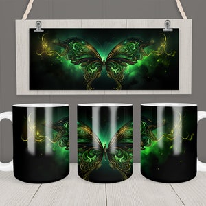 Butterfly Mug Wrap 11oz & 15oz Mug Template beautiful Butterfly Mug Sublimation Design Instant Digital Download Coffee Mug Design+ Free gift