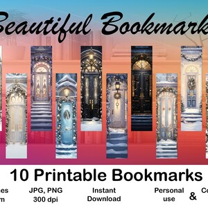 Winter Printable Bookmark for Book Lover Printable Bookmark set digital Bookmark Gift for Print Bookmark Winter Christmas Book Reader Gift