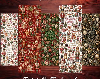 Weihnachts-Lesezeichen zum Ausdrucken, 10er-Set festlicher Aquarellmotive für Bücherliebhaber und Leseratten