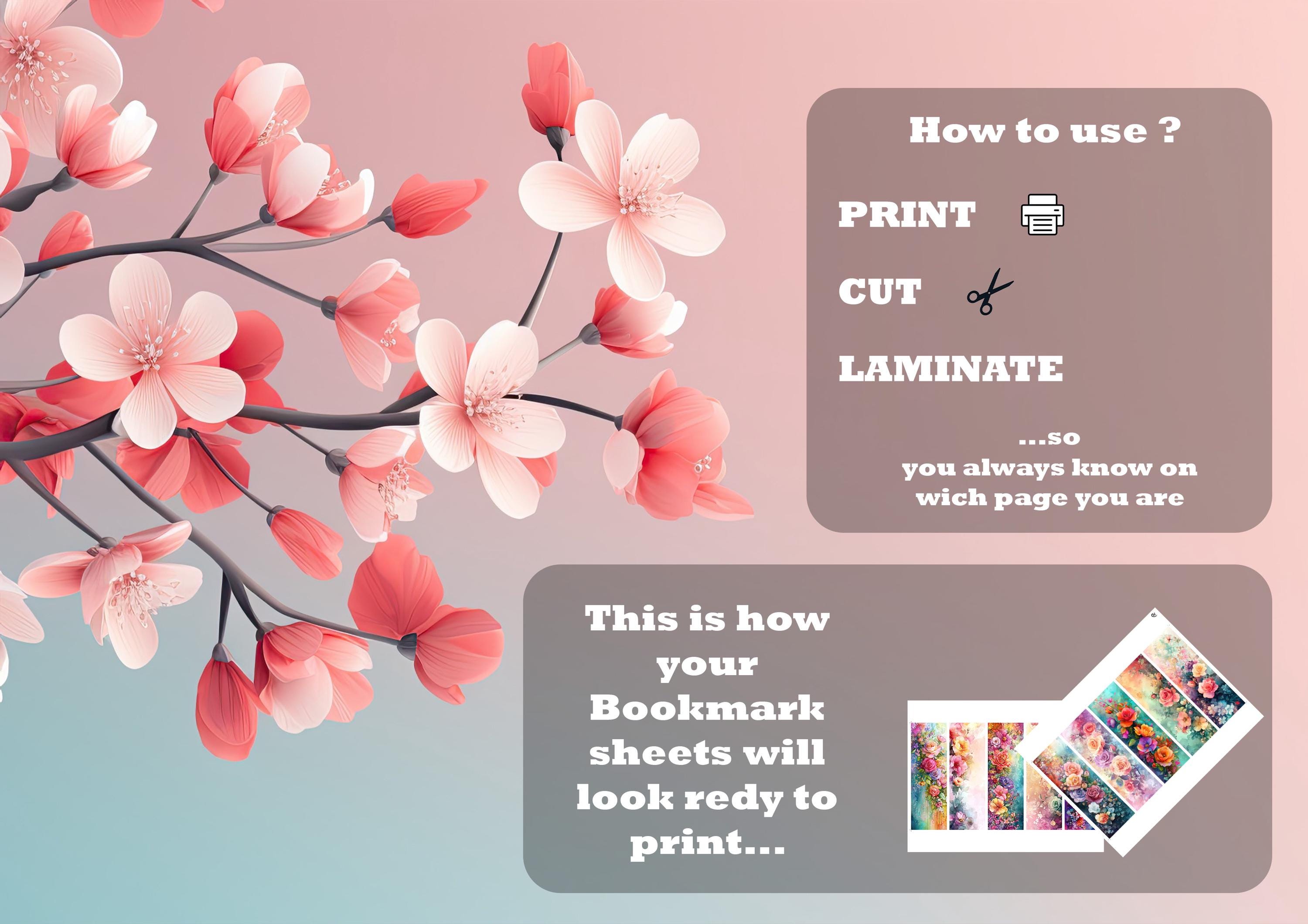 Floral Printable Bookmarks Set of 10 Beautiful Decorative Bookmark for ...