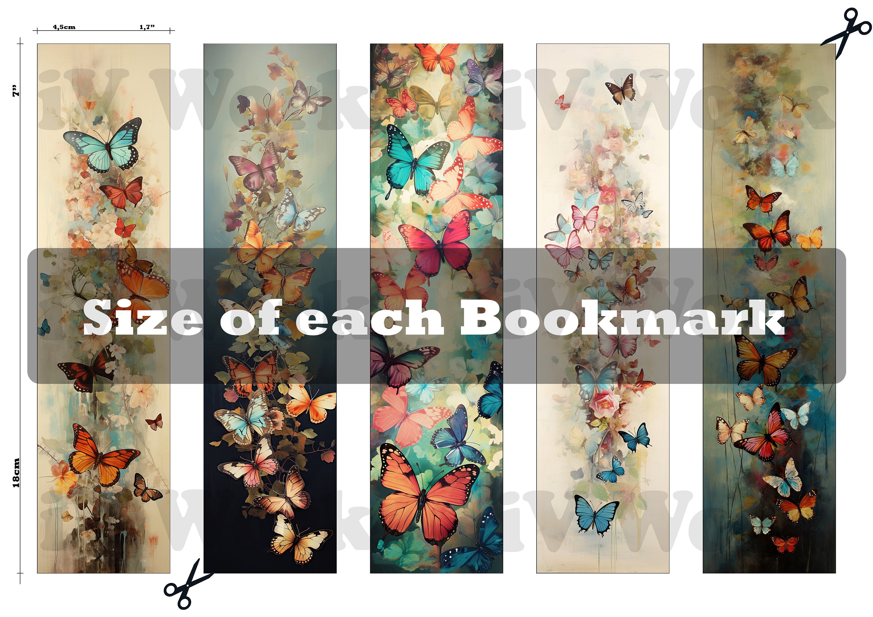 Butterfly Bookmark Printable Vintage Bookmark for Book Lover - Etsy