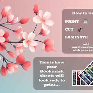 Flower Moon Bookmark Printable Set of 10 for Book Lover or Reader DIY ...