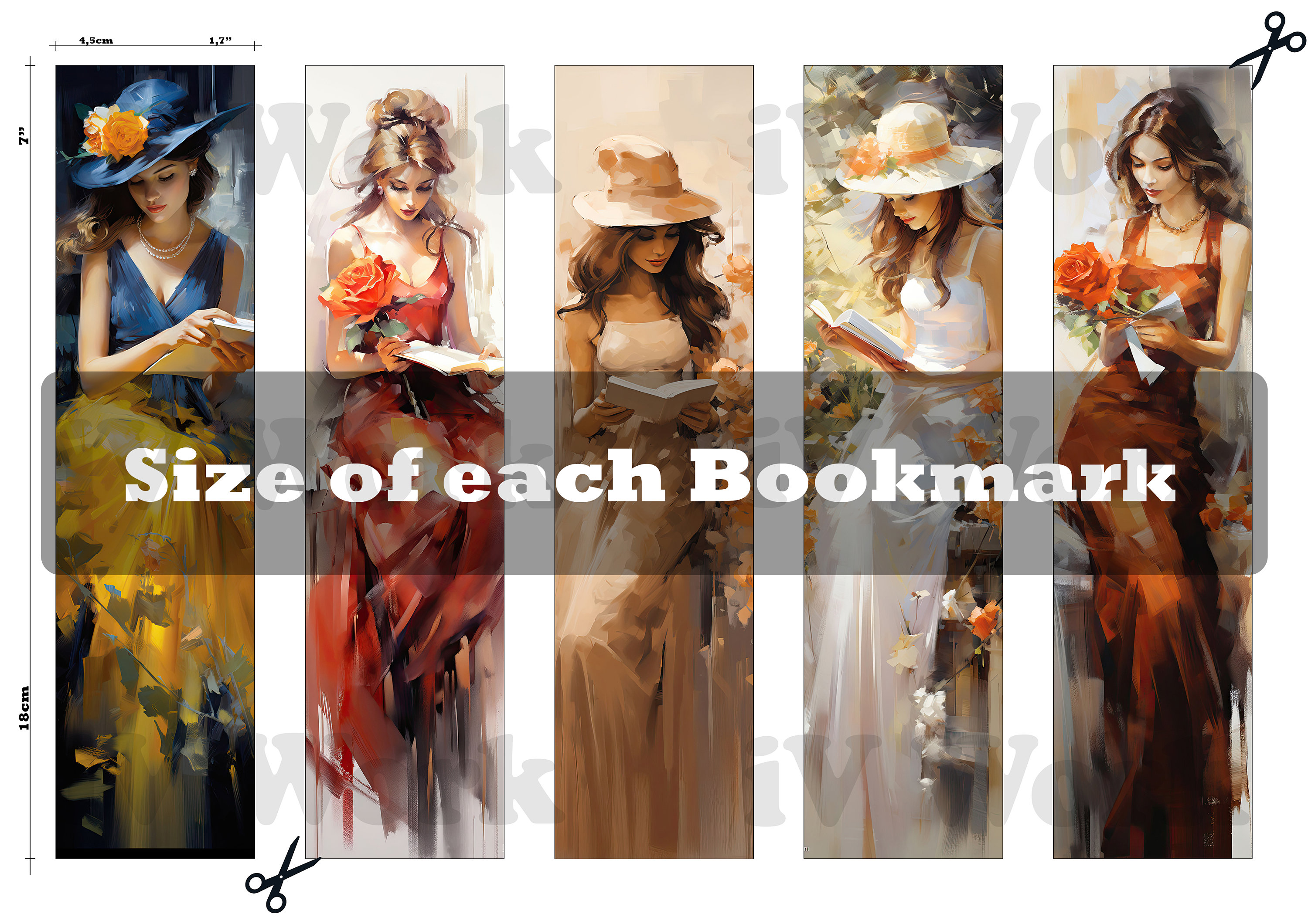 10 Bookmark Printable for Book Lover Printable Bookmark Set Digital ...